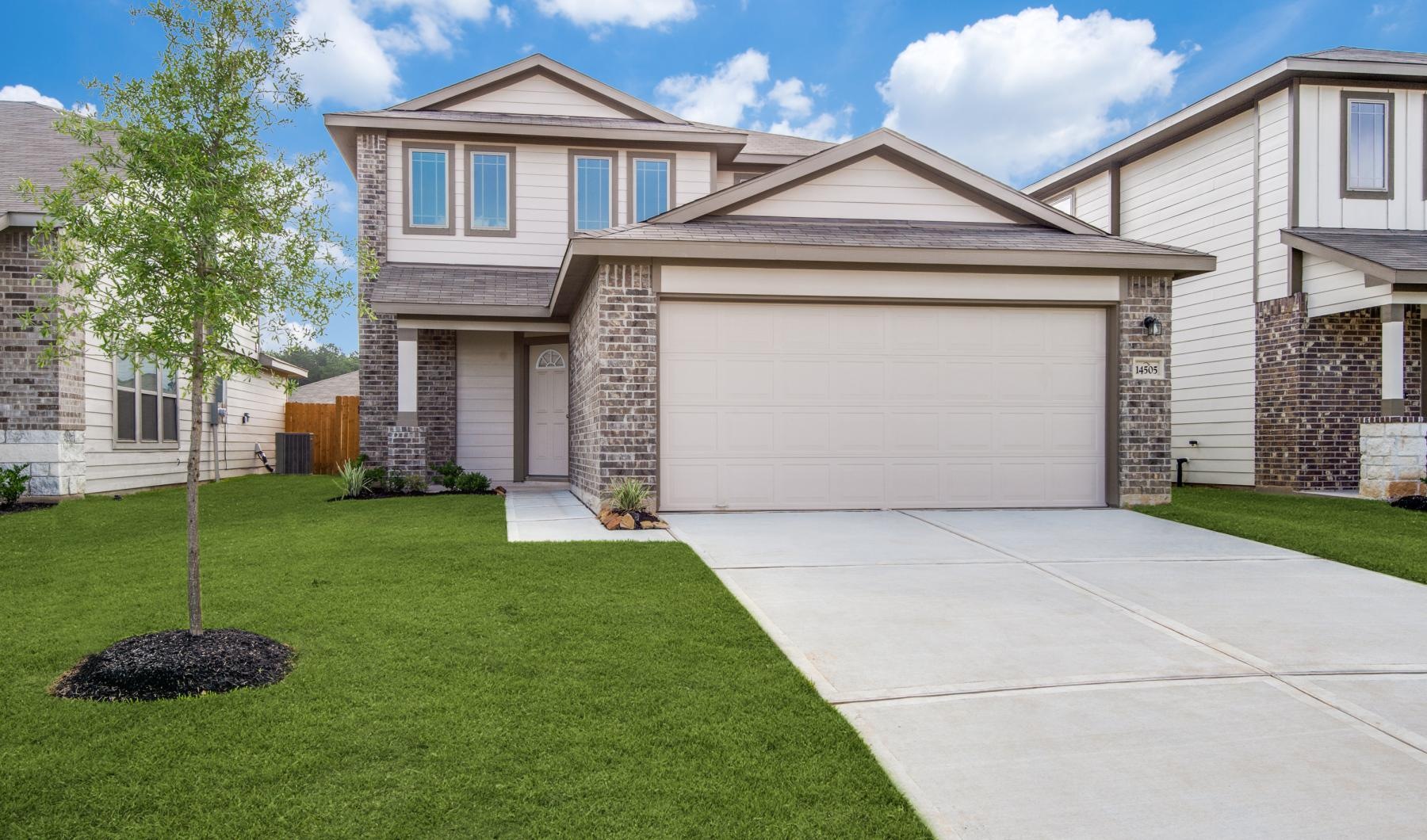 a house with a garage